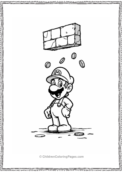 Mario Under A Brick Block Free PDF Printable