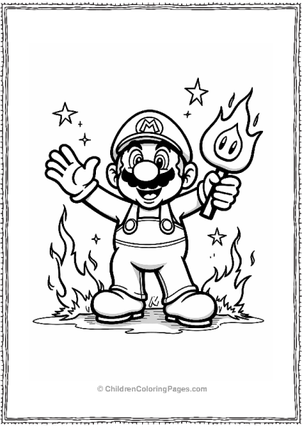 Mario With A Fire Flower Free PDF Printable