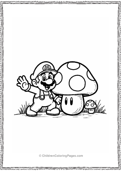 Mario With Power Up Mushroom Free PDF Printable