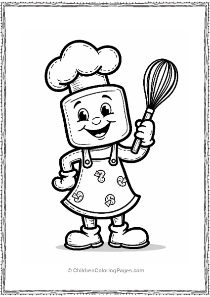 Marshmallow Chef With Candy Cane Whisk Free PDF Printable