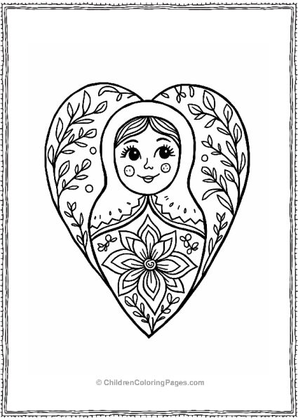 Matryoshka Heart Design Free PDF Printable