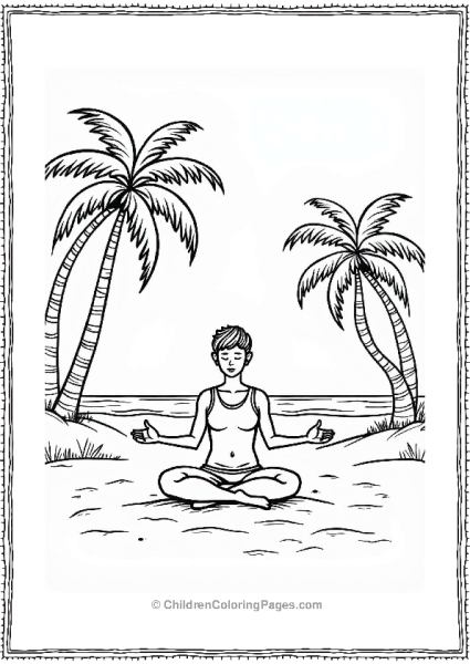 Meditative Person On A Sandy Beach Free PDF Printable