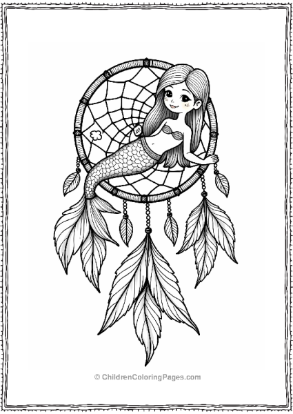 Mermaid Dreamcatcher Design Free PDF Printable