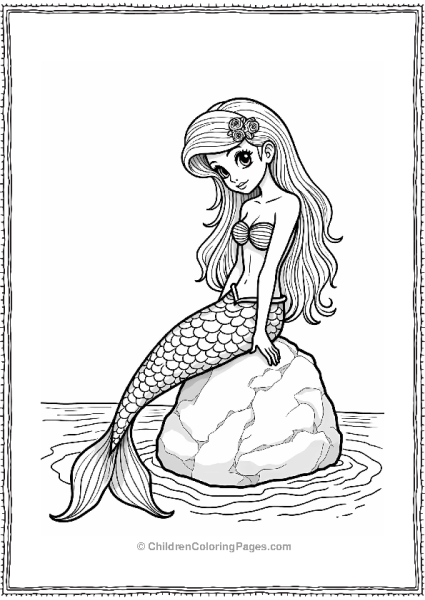 Mermaid With Roses By The Sea Free PDF Printable