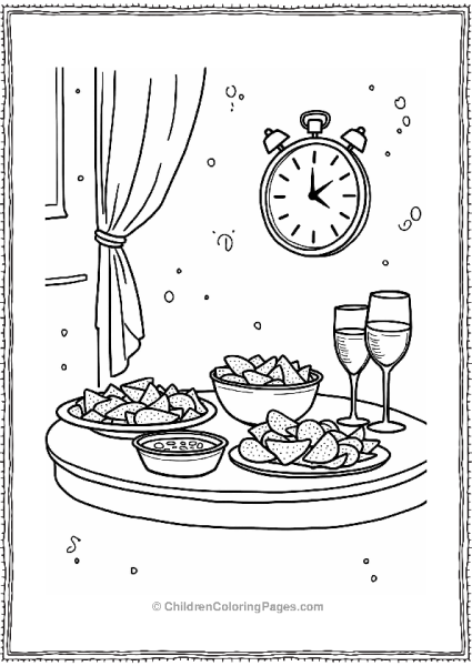 Midnight Snack Table For New Year’s Eve Free PDF Printable