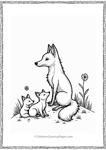 Mother Fox And Her Playful Kits Free PDF Printable