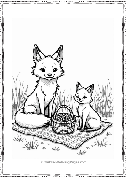 Mother Fox And Kits Picnic Free PDF Printable