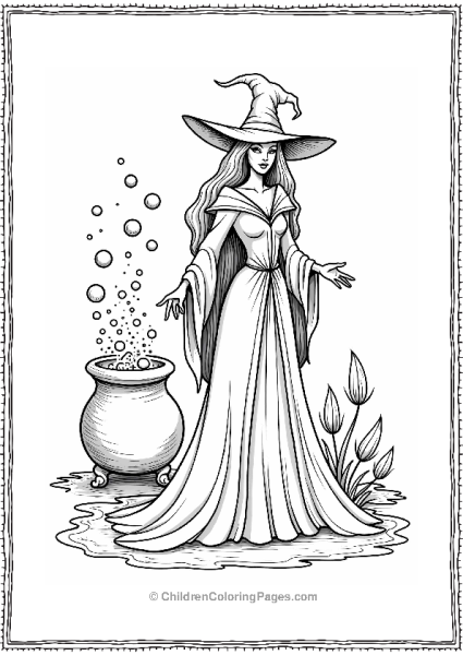 Mysterious Enchantress With Potion Free PDF Printable