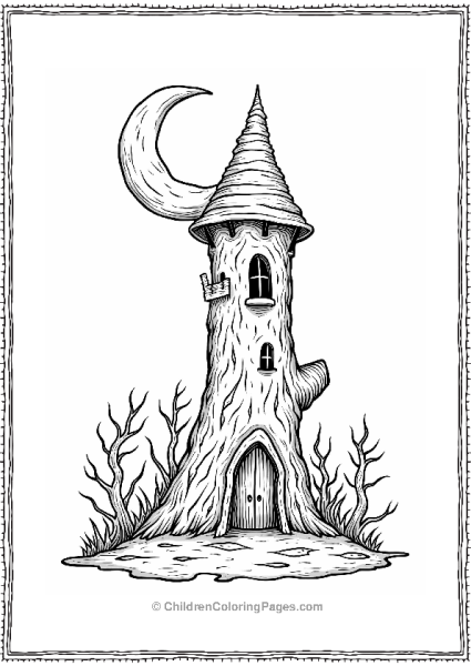 Mysterious Sorceress Tower In Moonlight Free PDF Printable