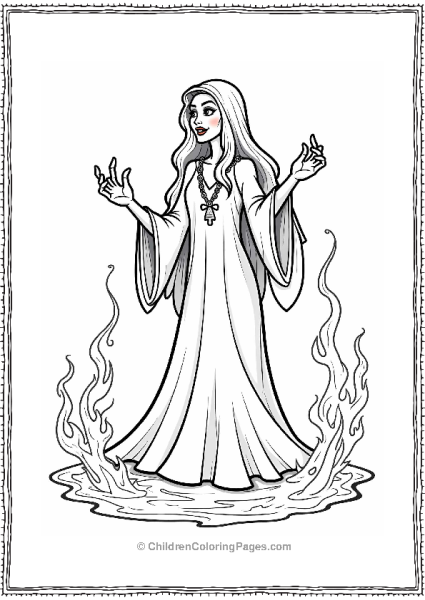 Mysterious Sorceress With Ghostly Hands Free PDF Printable