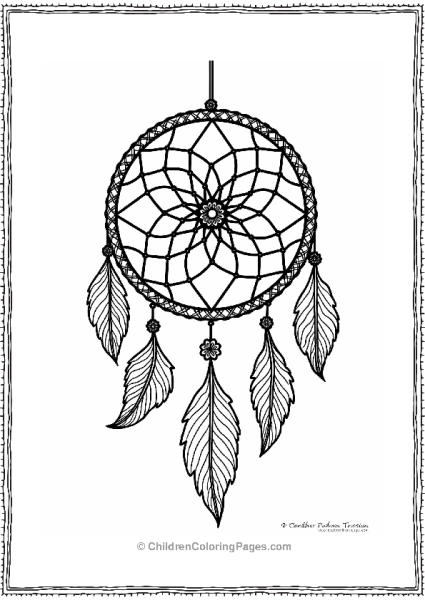 Nature Inspired Dreamcatcher Coloring Page Free PDF Printable