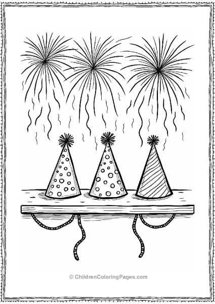 New Year Celebration With Fireworks Free PDF Printable