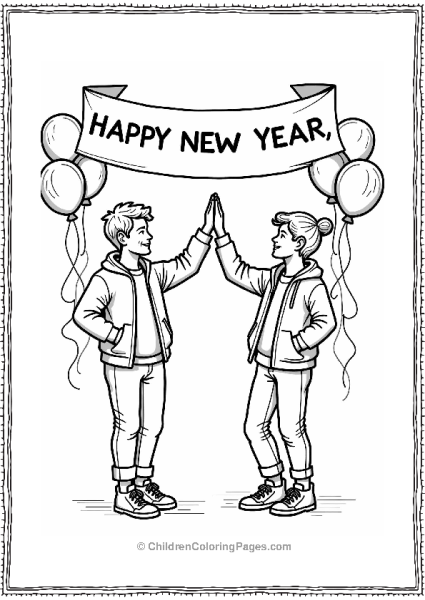 New Year Celebration With Friends Free PDF Printable