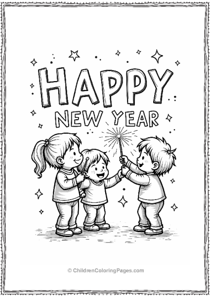 New Year Celebration With Sparklers Free PDF Printable