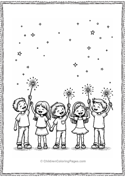 New Year Countdown With Sparklers Free PDF Printable