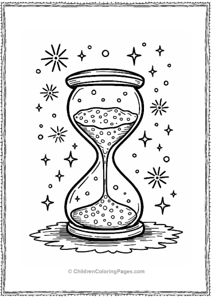 New Year Whimsical Hourglass Free PDF Printable