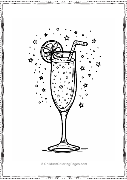 New Year’s Celebration With Champagne Glass Free PDF Printable