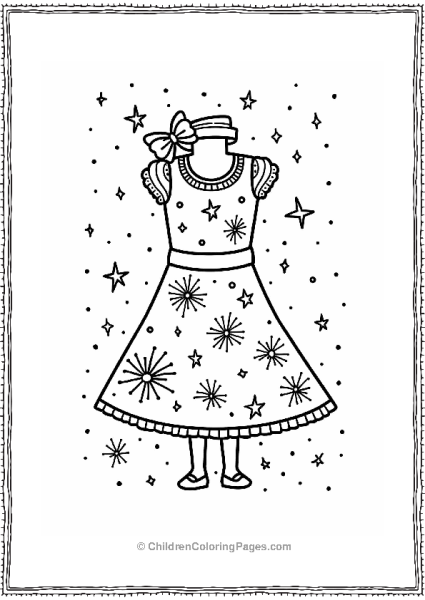 New Year’s Eve Fireworks Dress Design Free PDF Printable