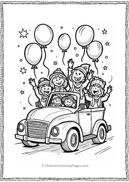 New Year’s Festive Parade Float Free PDF Printable