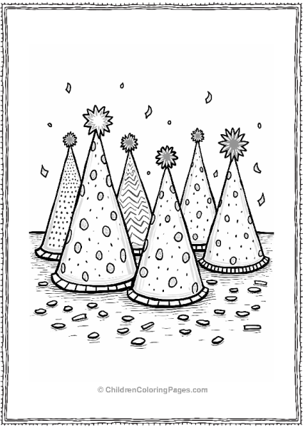 New Year’s Party Hats Collection Free PDF Printable