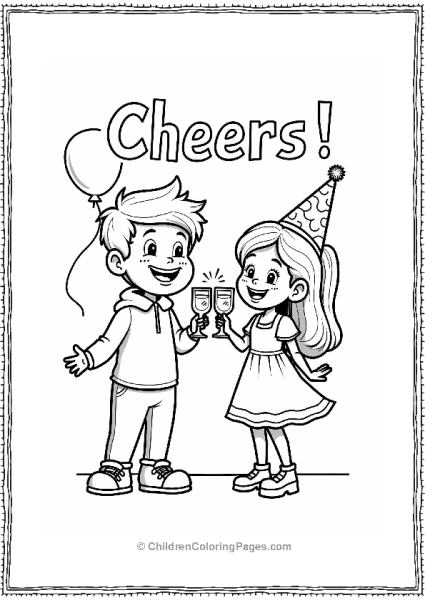 New Year’s Toast With Cheers Free PDF Printable