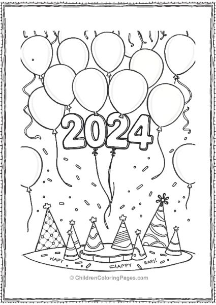 New Years Celebration Balloons Free PDF Printable