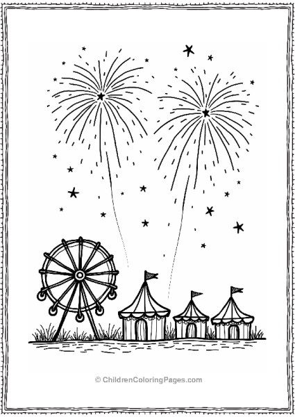 New Years Fireworks Over Carnival Free PDF Printable