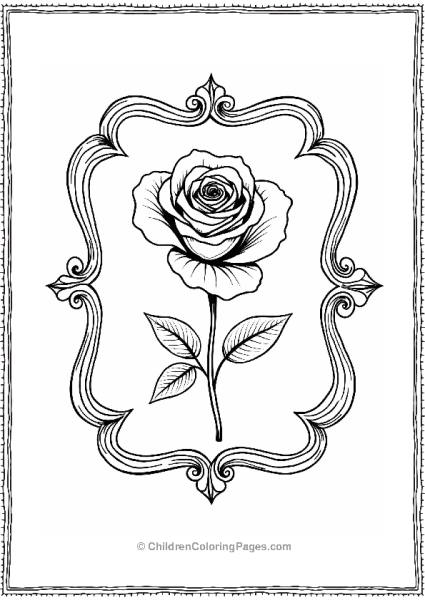 Nostalgic Rose Framed Illustration Free PDF Printable