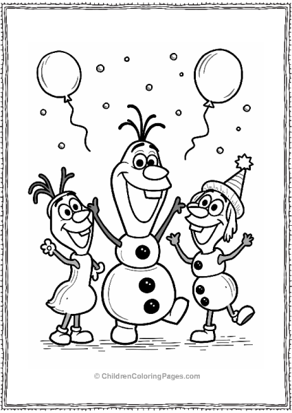 Olaf At A Holiday Party Free PDF Printable