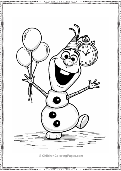 Olaf At A New Year’s Celebration Free PDF Printable