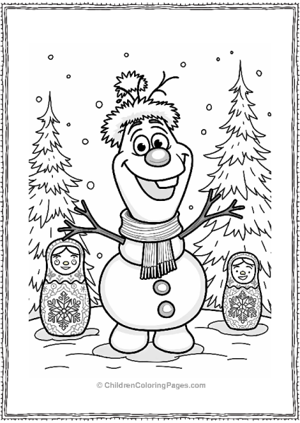 Olaf At A Russian Winter Festival Free PDF Printable