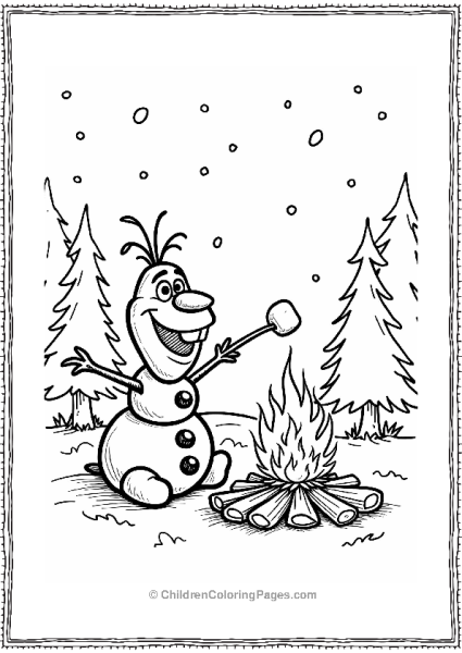 Olaf At A Winter Gathering Free PDF Printable