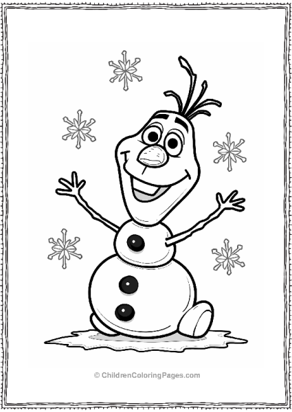 Olaf Building A Snowman Free PDF Printable