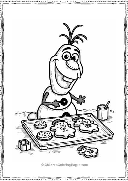 Olaf Decorating Snowman Cookies Free PDF Printable