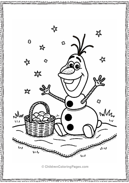 Olaf Enjoying A Cozy Picnic Free PDF Printable