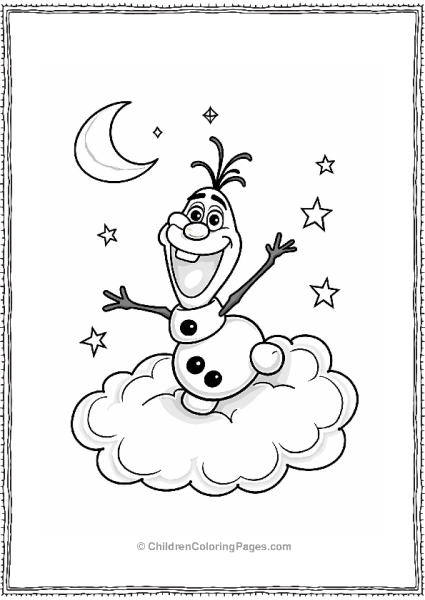 Olaf Floating On A Cloud Free PDF Printable