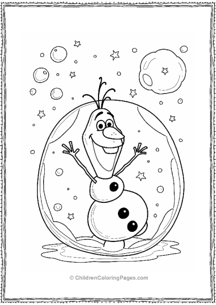 Olaf In A Bubble Wonderland Free PDF Printable