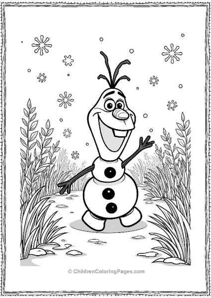 Olaf In A Magical Winter Garden Free PDF Printable