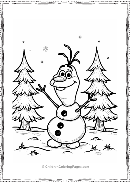 Olaf In A Snowy Field Free PDF Printable