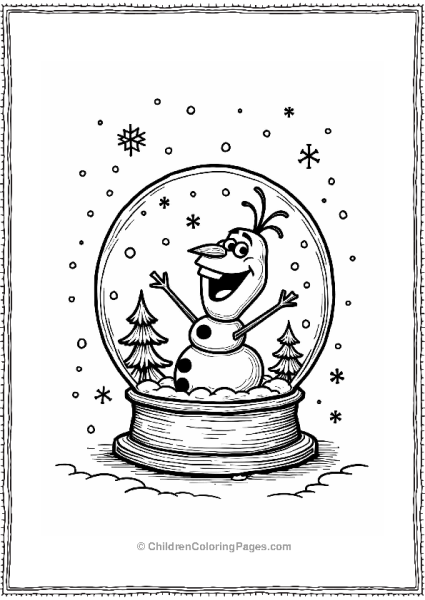 Olaf In A Whimsical Snow Globe Free PDF Printable