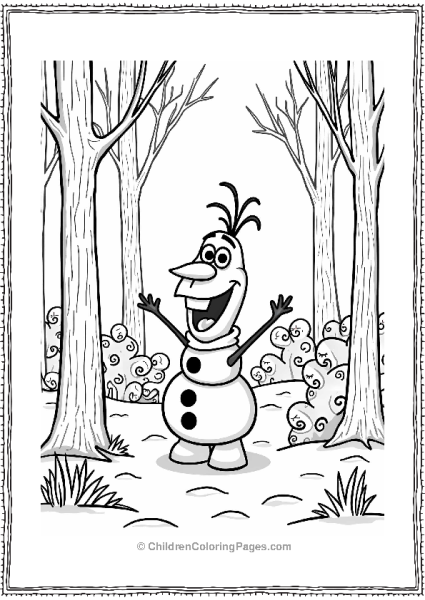 Olaf In A Winter Forest Free PDF Printable