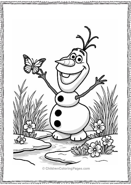 Olaf In A Winter Garden Free PDF Printable