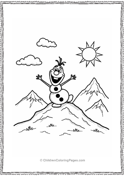 Olaf On A Snowy Mountain Free PDF Printable