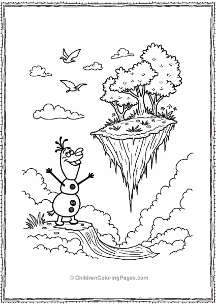 Olaf On The Floating Island Free PDF Printable