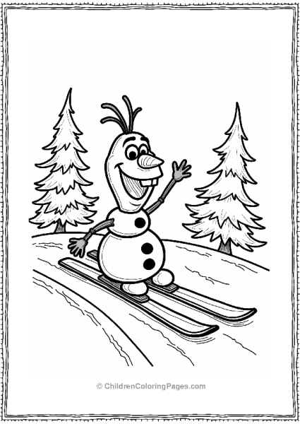 Olaf Skiing With Friends Free PDF Printable