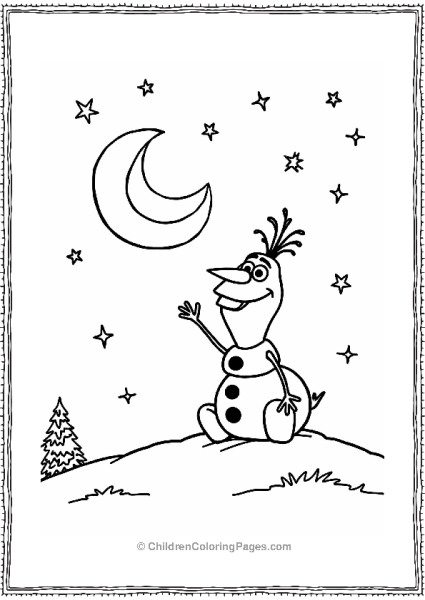 Olaf Under A Starry Night Sky Free PDF Printable