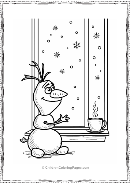 Olaf Watching Snowflakes Free PDF Printable