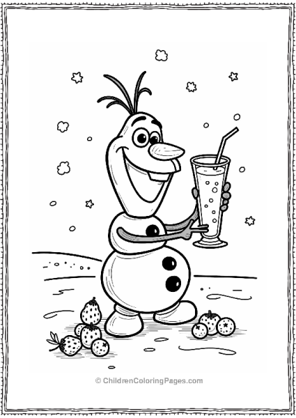 Olaf With A Berry Smoothie Free PDF Printable