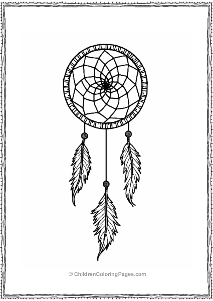 Ornate Dreamcatcher Outline Free PDF Printable