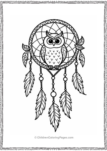 Owl In A Dreamcatcher Free PDF Printable